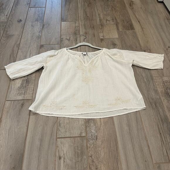 House Of Harlow 1960 Ivory Embroidered Floral Blouse Size: L - Picture 7 of 9